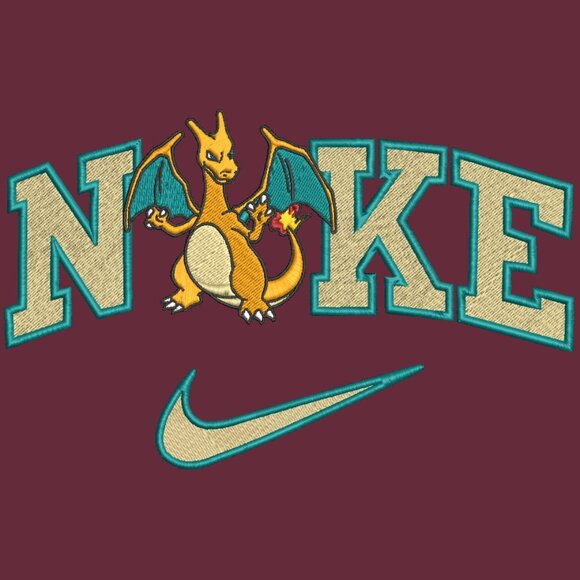 Nike Pokemon Charizard YOUTH Embroidered Sweatshirt Kids Boy Girl Crewneck - Picture 4 of 15